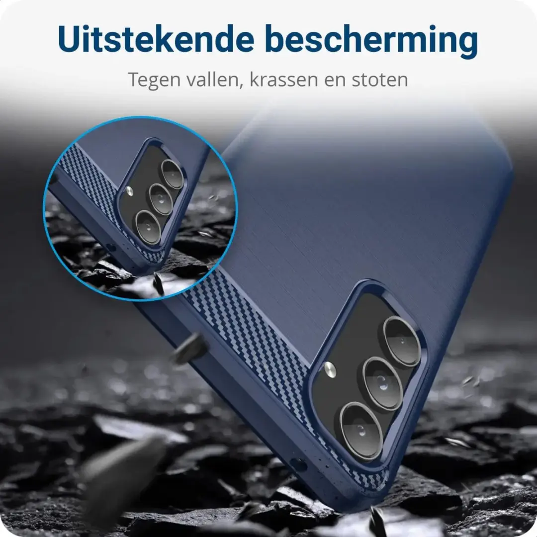 Selected Geborsteld TPU Hoesje Samsung Galaxy A55 - Blauw
