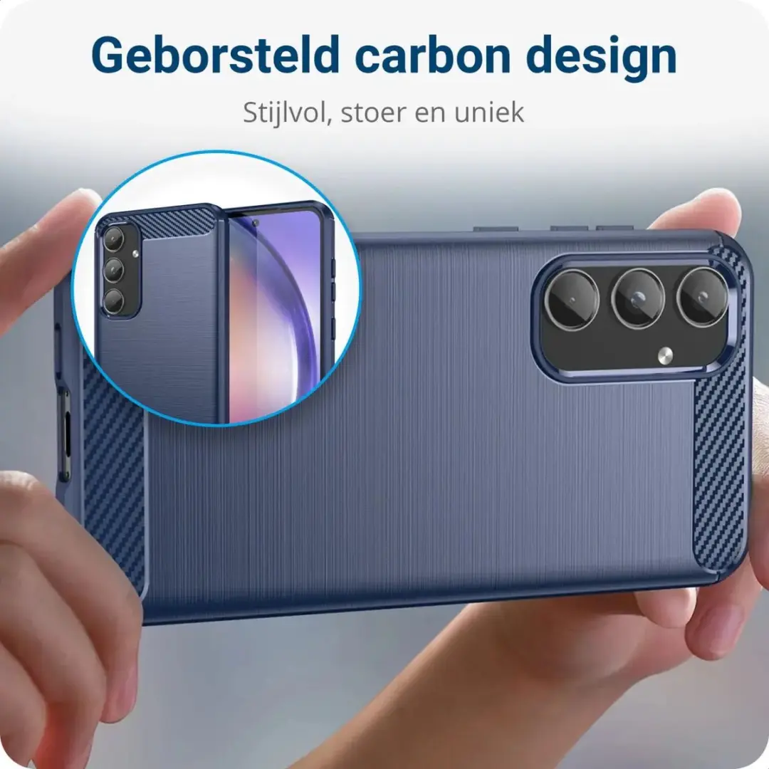 Selected Geborsteld TPU Hoesje Samsung Galaxy A55 - Blauw