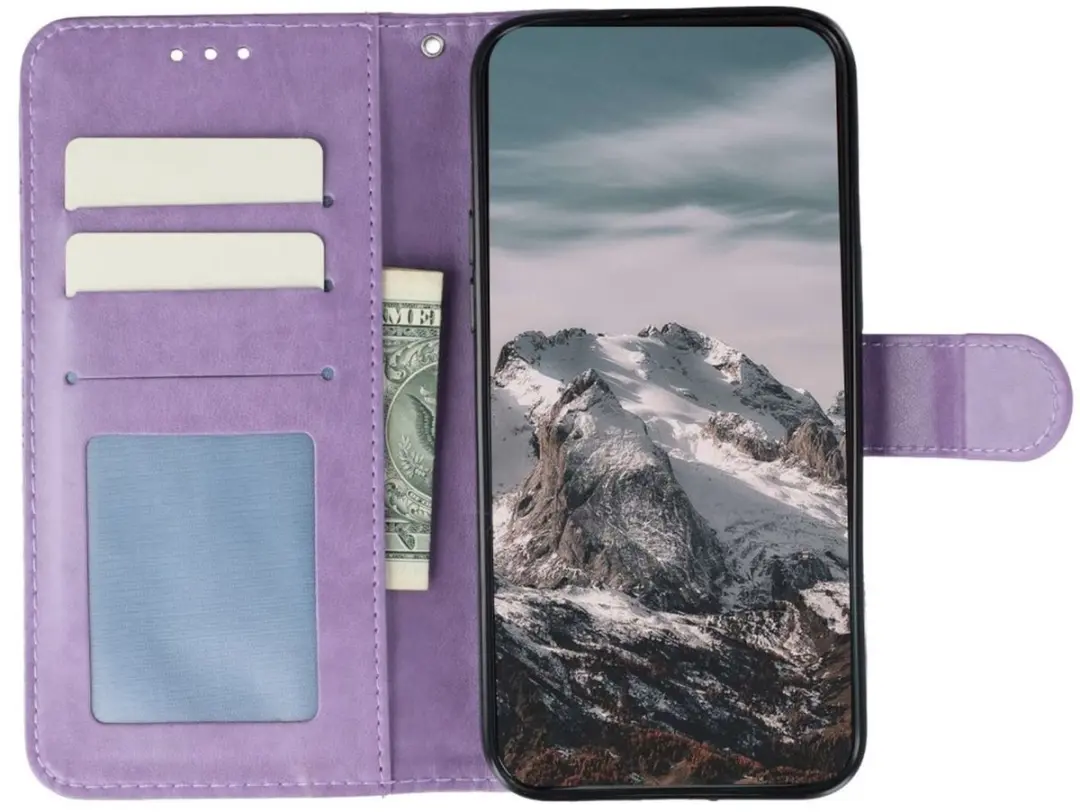 Selected Hoesje Xiaomi Poco F7 Mandala Book Case - Paars - 3 Pasjes