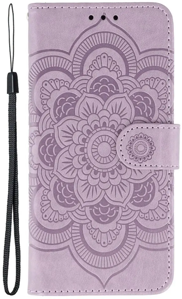 Selected Hoesje Xiaomi Poco F7 Mandala Book Case - Paars - 3 Pasjes