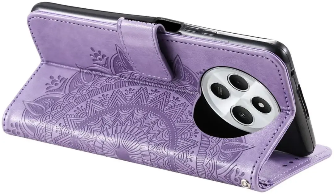 Selected Hoesje Mandala Book Case Xiaomi Redmi 14C - 3 Pasjes - Paars