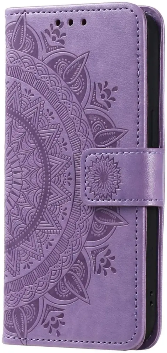 Selected Hoesje Mandala Book Case Xiaomi Redmi 14C - 3 Pasjes - Paars