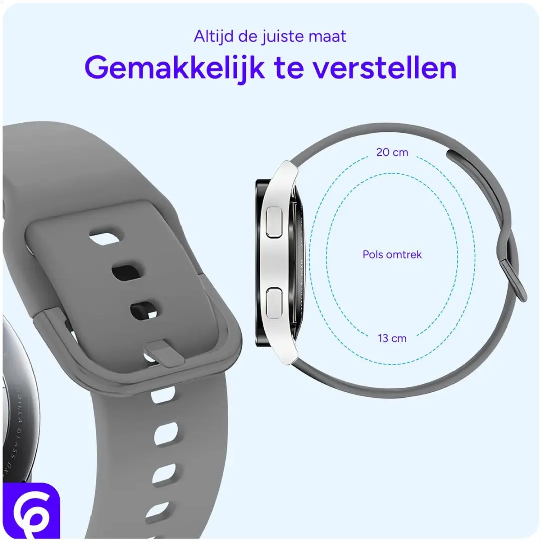 Selected SBG Universeel 20mm Horlogeband - Siliconen Grijs