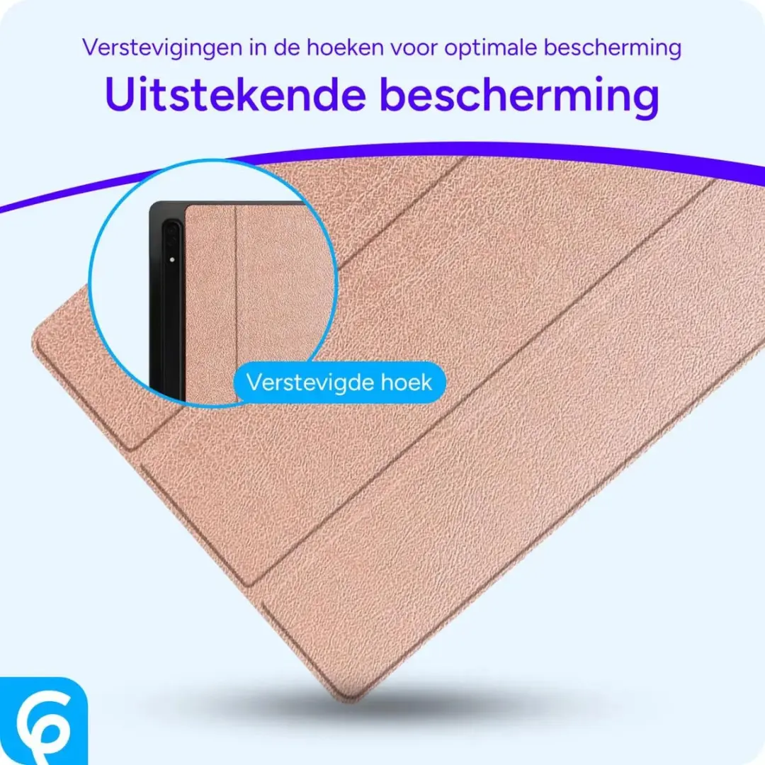 Selected Tablethoes Samsung Galaxy Tab S8+/S7+/S7 FE Tri-Fold Luxe Roze