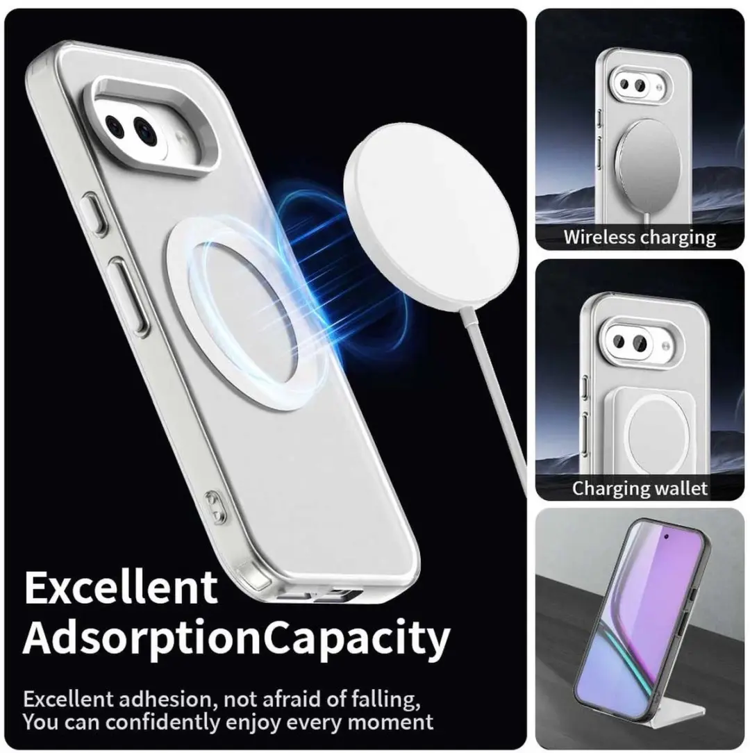 Selected MagSafe Backcover Hoesje Google Pixel 9a - Wit & Transparant