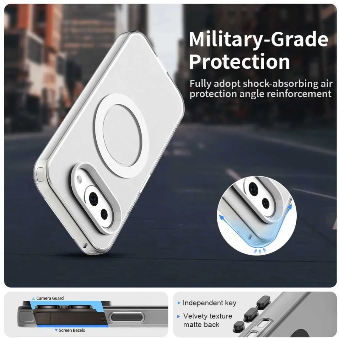 Selected MagSafe Backcover Hoesje Google Pixel 9a - Wit & Transparant