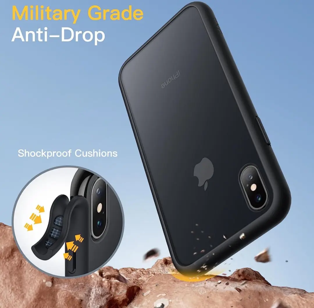Selected Back Cover iPhone XS - Transparant/Zwart/Rood