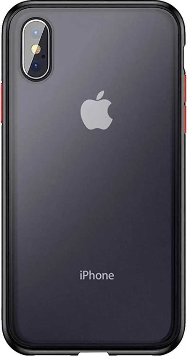 Selected Back Cover iPhone XS - Transparant/Zwart/Rood - afbeelding 6 van 6