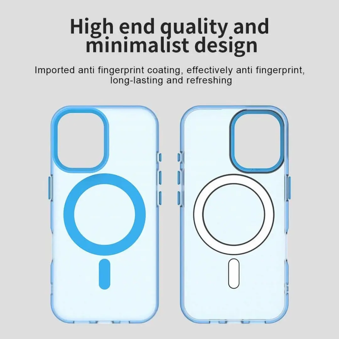 Selected MagSafe Backcover iPhone 16 - Blauw & Transparant