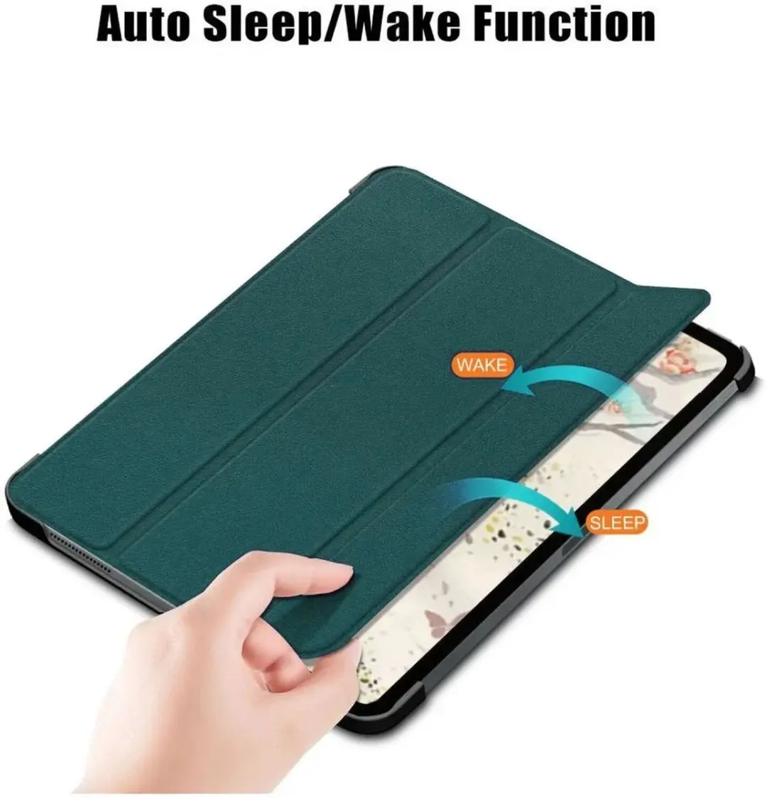 Selected by GSMpunt Apple iPad Air 10.9 Hoes - Tri-fold Kunstleder Groen