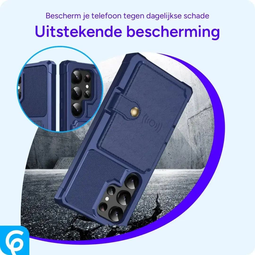 Selected Portemonnee Hoesje Samsung Galaxy S24 Ultra - 4 Pasjes - Blauw