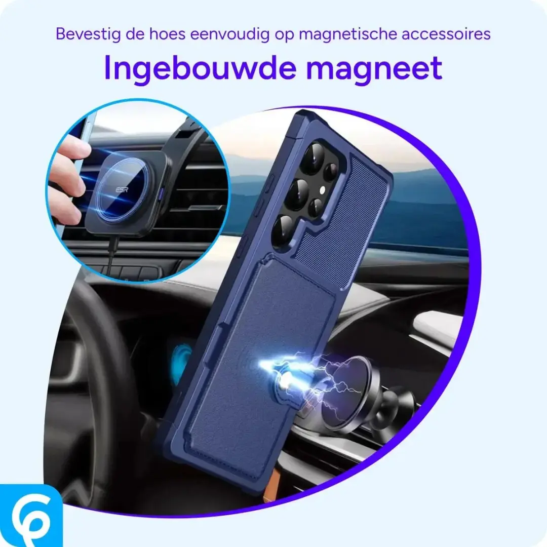 Selected Portemonnee Hoesje Samsung Galaxy S24 Ultra - 4 Pasjes - Blauw
