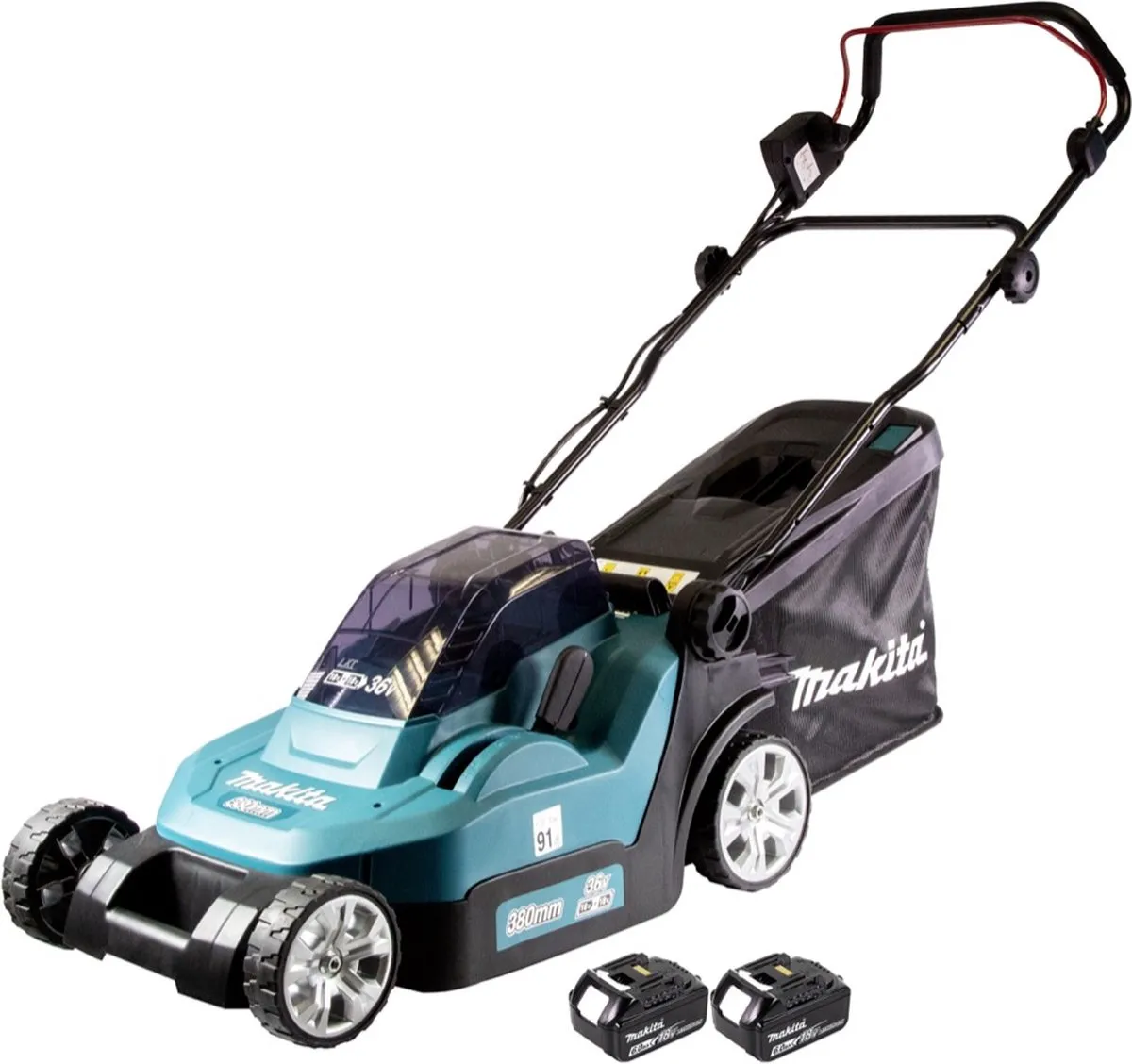 Makita DLM 432 G2 Accu Grasmaaier 36V - 43cm Borstelloos - 2x 6.0Ah - afbeelding 2 van 5