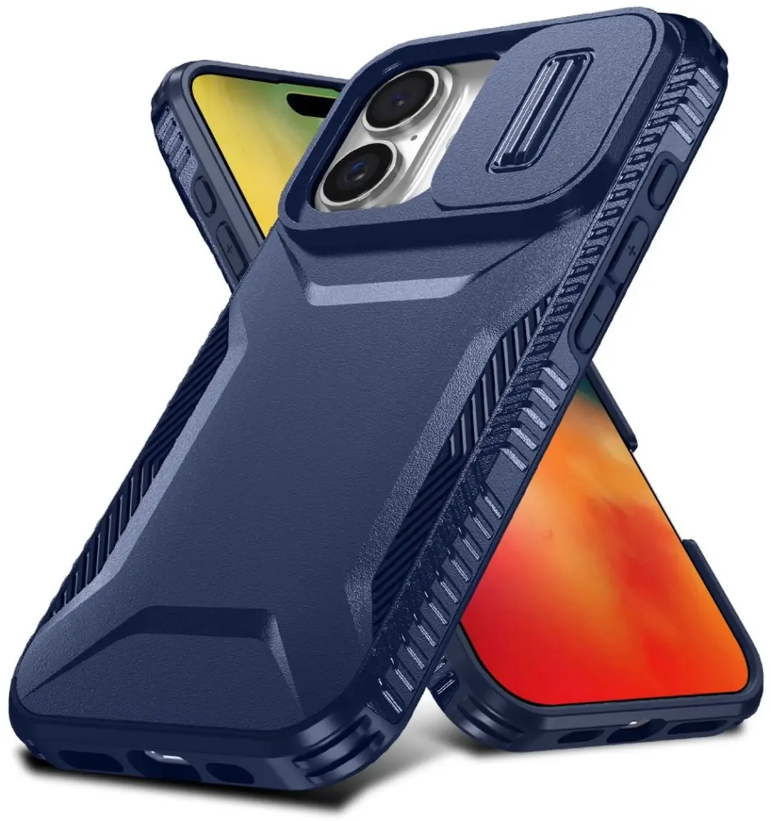 Selected iPhone 16 Hoesje Blauw - Camera Slider