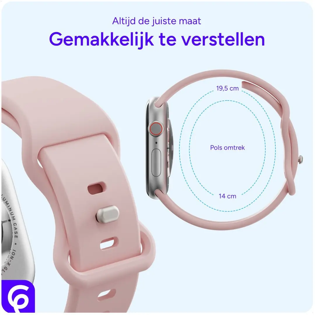 Selected SBG Siliconen Horlogebandje Apple Watch - 42/44/45/46/49mm - Licht Roze