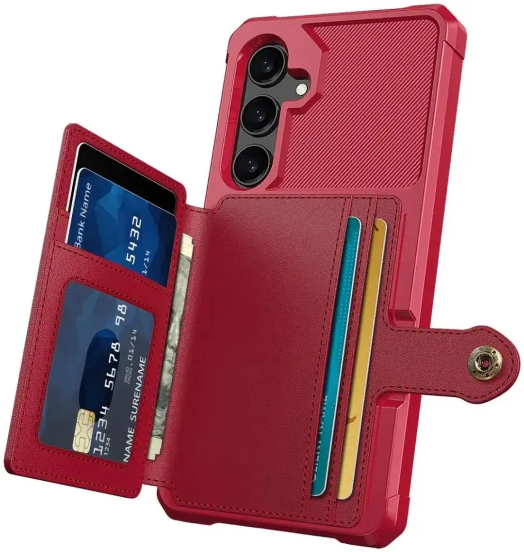 Selected Portemonnee Hoesje Samsung Galaxy S24 Plus - 4 Pasjes - Rood