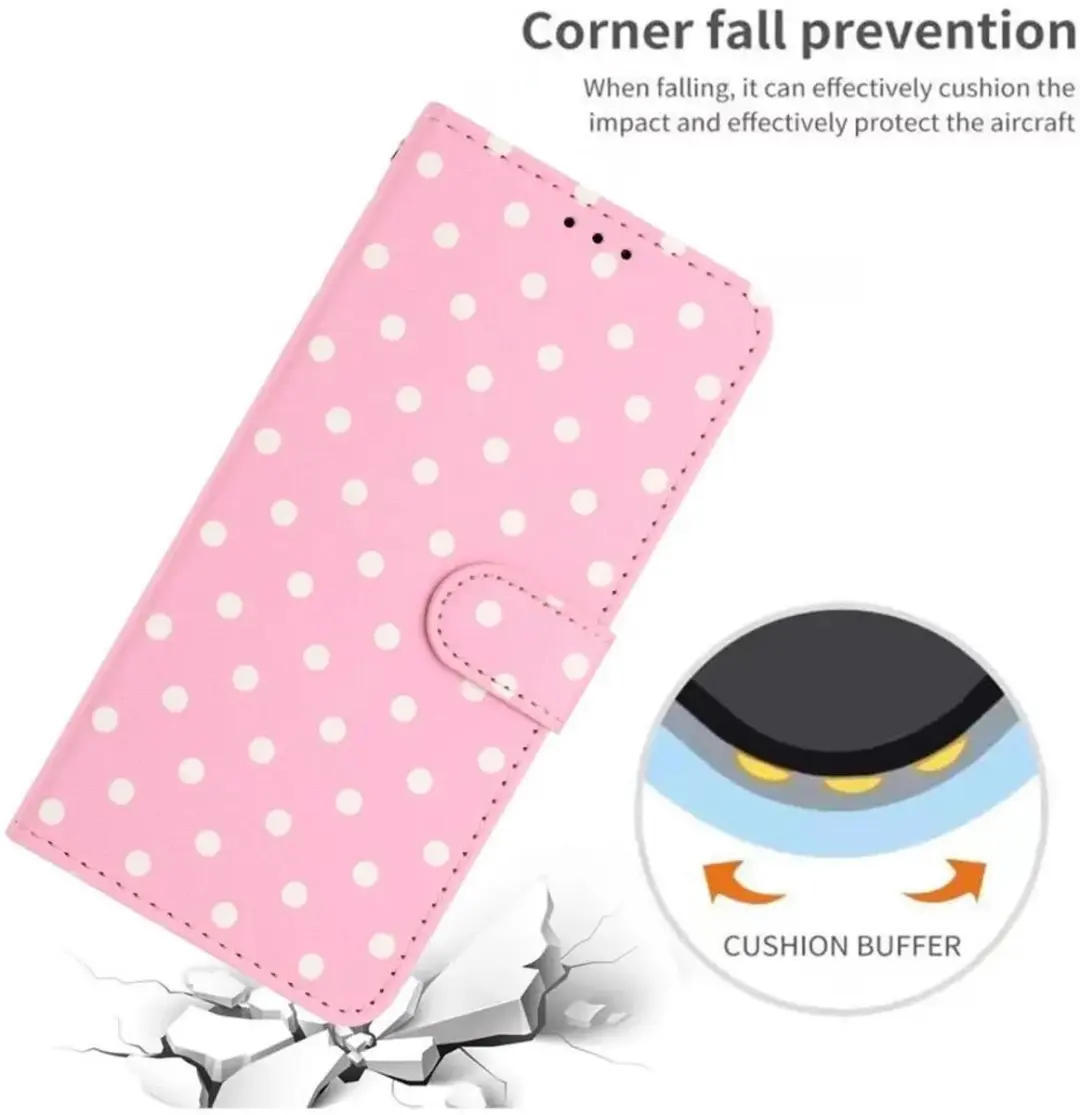 Selected Hoesje Samsung Galaxy A37 Polka Dot Wallet - Roze