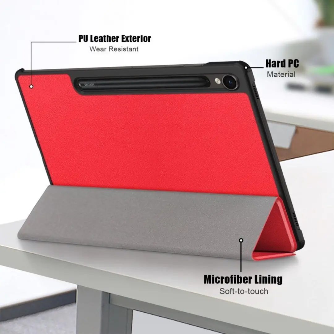 Samsung Galaxy Tab S9 Book Case Hoes - Rood