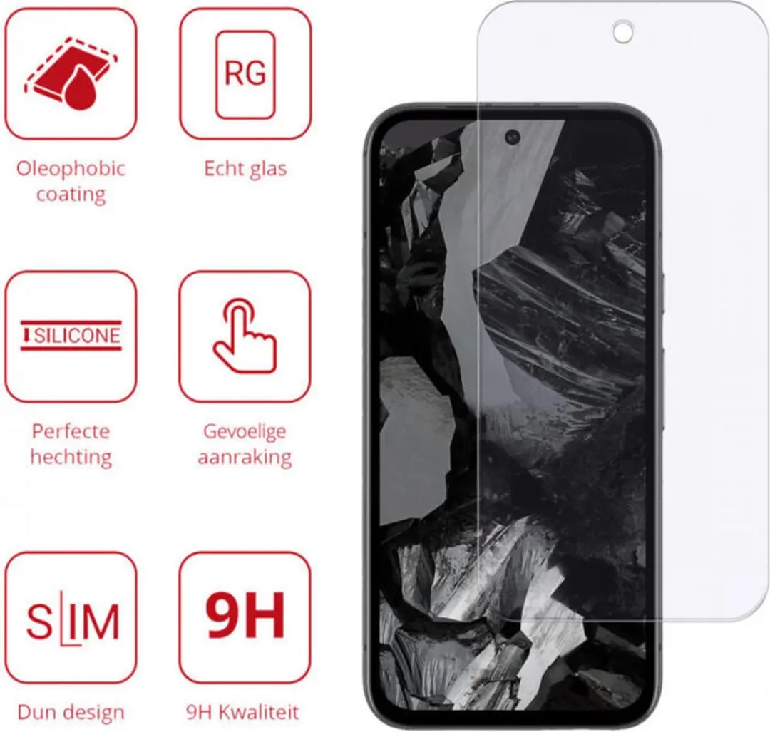 Selected Schokbestendig Hoesje Google Pixel 8a - Transparant/Red