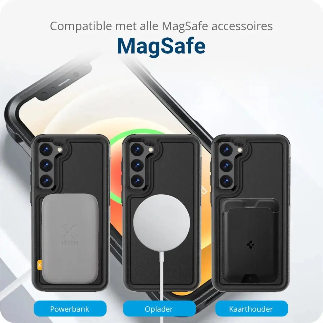 Selected Hoesje Samsung Galaxy S23 MagSafe Dual-Layer Zwart