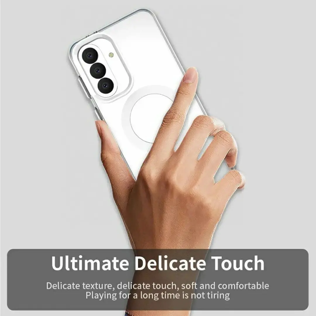 Samsung Galaxy A37 MagSafe Backcover - Wit & Transparant