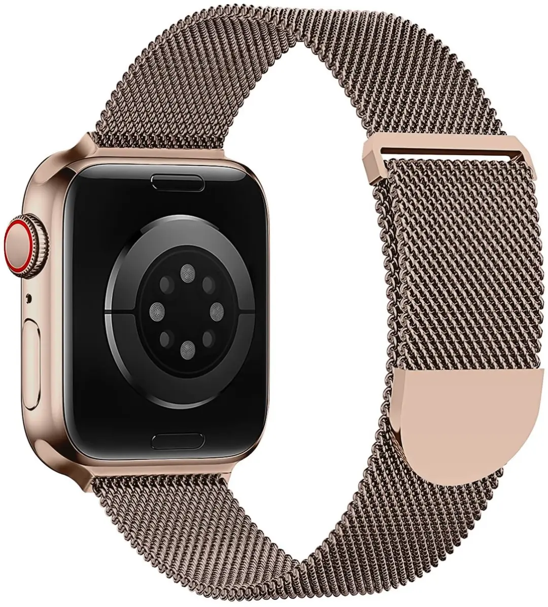 Selected SBG Milanees Apple Watch Bandje - 42/44/45/46/49mm - Roestvrij Staal Rose Goud