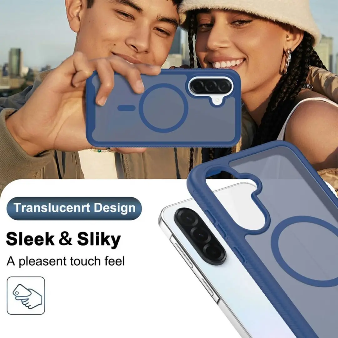 Selected Full Protect 360° Cover Hoesje - Samsung Galaxy A37 - MagSafe/Qi2 - Transparant Blauw