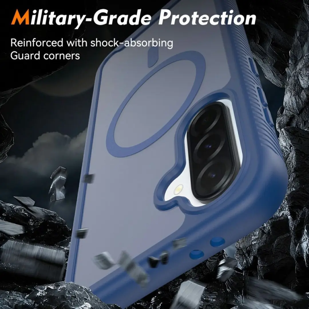 Selected Full Protect 360° Cover Hoesje - Samsung Galaxy A37 - MagSafe/Qi2 - Transparant Blauw