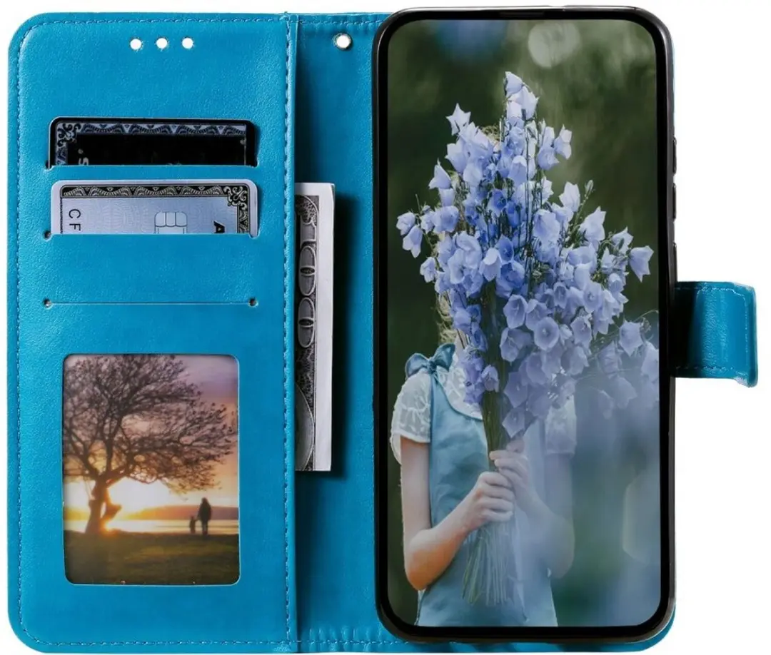 Selected Hoesje Samsung Galaxy A57 Mandala - Blauw - 3 Pasjes
