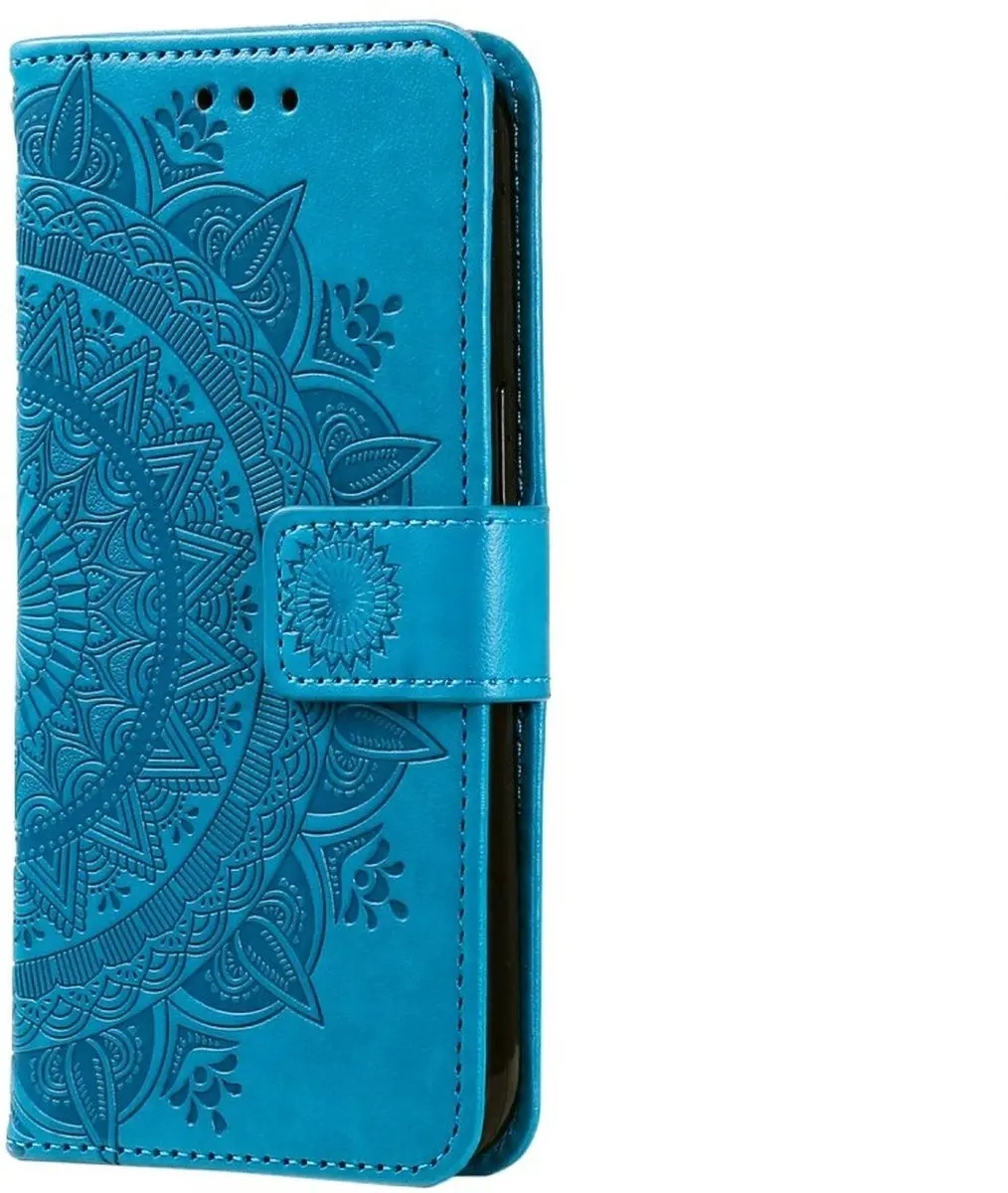 Selected Hoesje Samsung Galaxy A57 Mandala - Blauw - 3 Pasjes