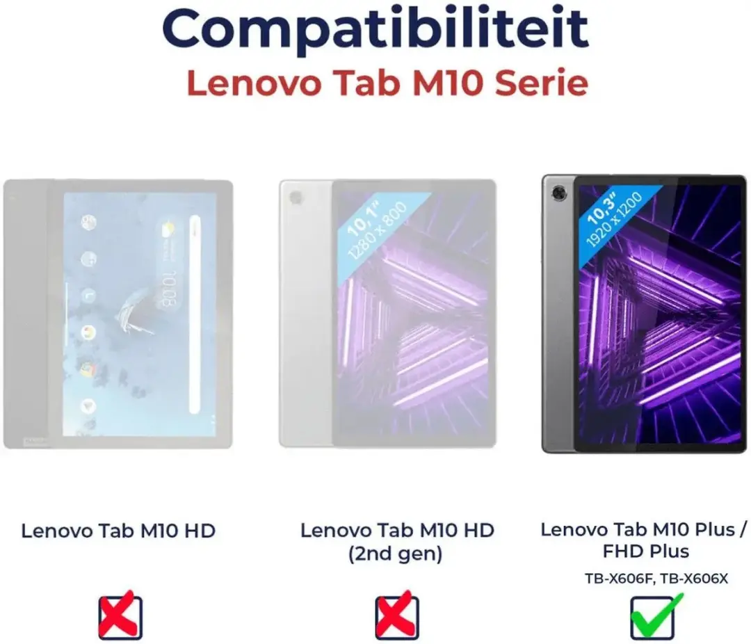 Selected Kinder Tablethoes Lenovo Tab M10 Plus - 10.1" - Zwart