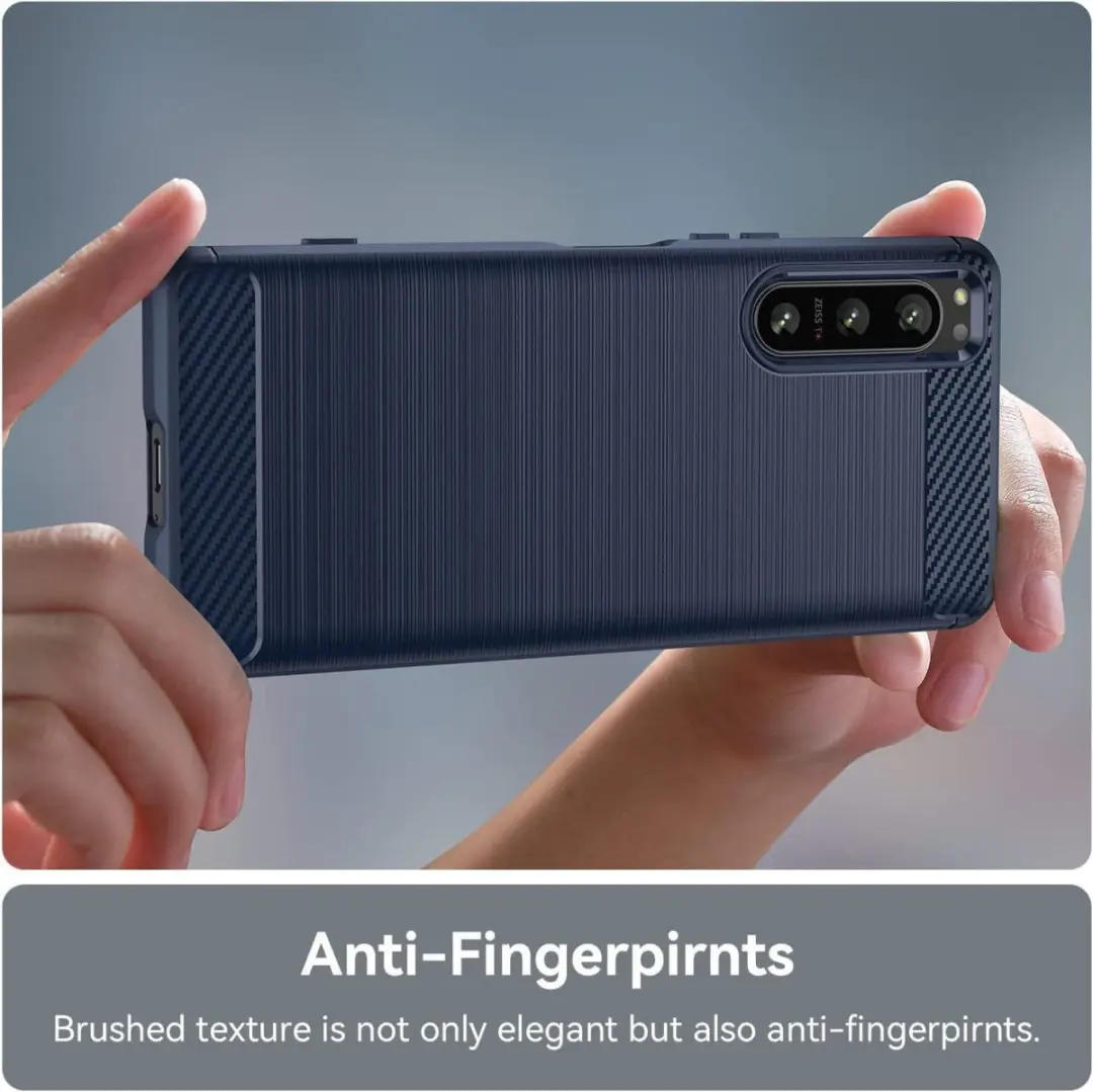 Selected Geborsteld TPU Hoesje Sony Xperia 5 IV - Blauw