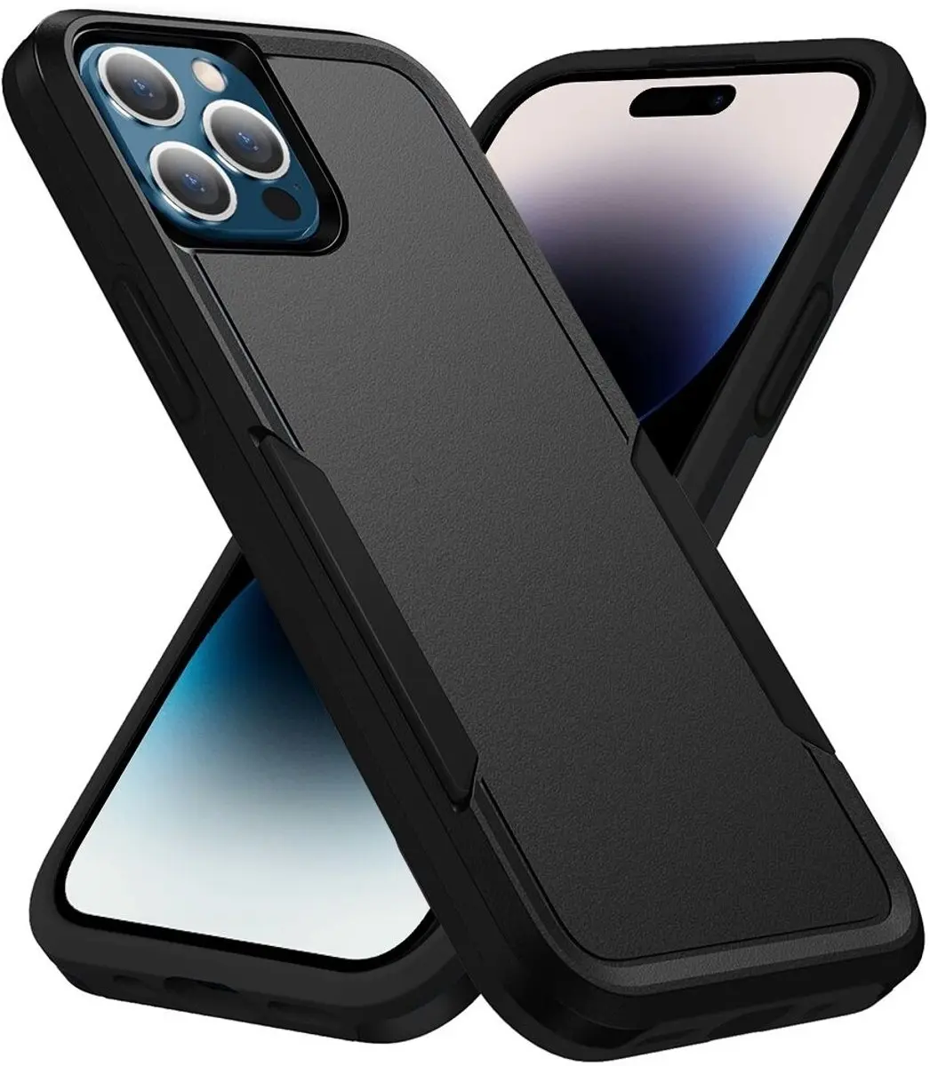Selected Back Cover iPhone 14 Pro Max Rugged Hoesje - Zwart