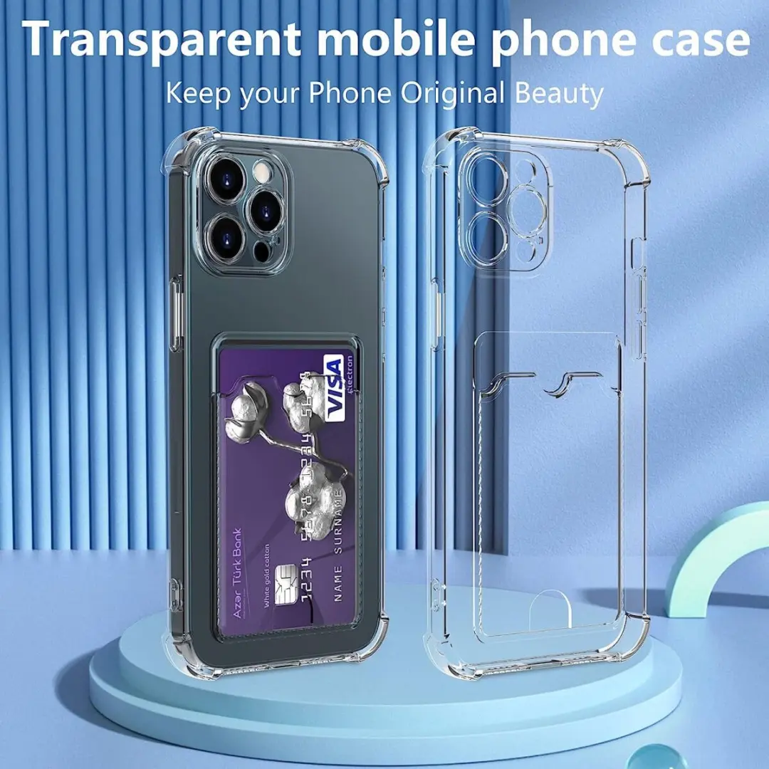 Selected by GSMpunt Transparant TPU Hoesje iPhone 12 Pro - 1 Pasjeshouder