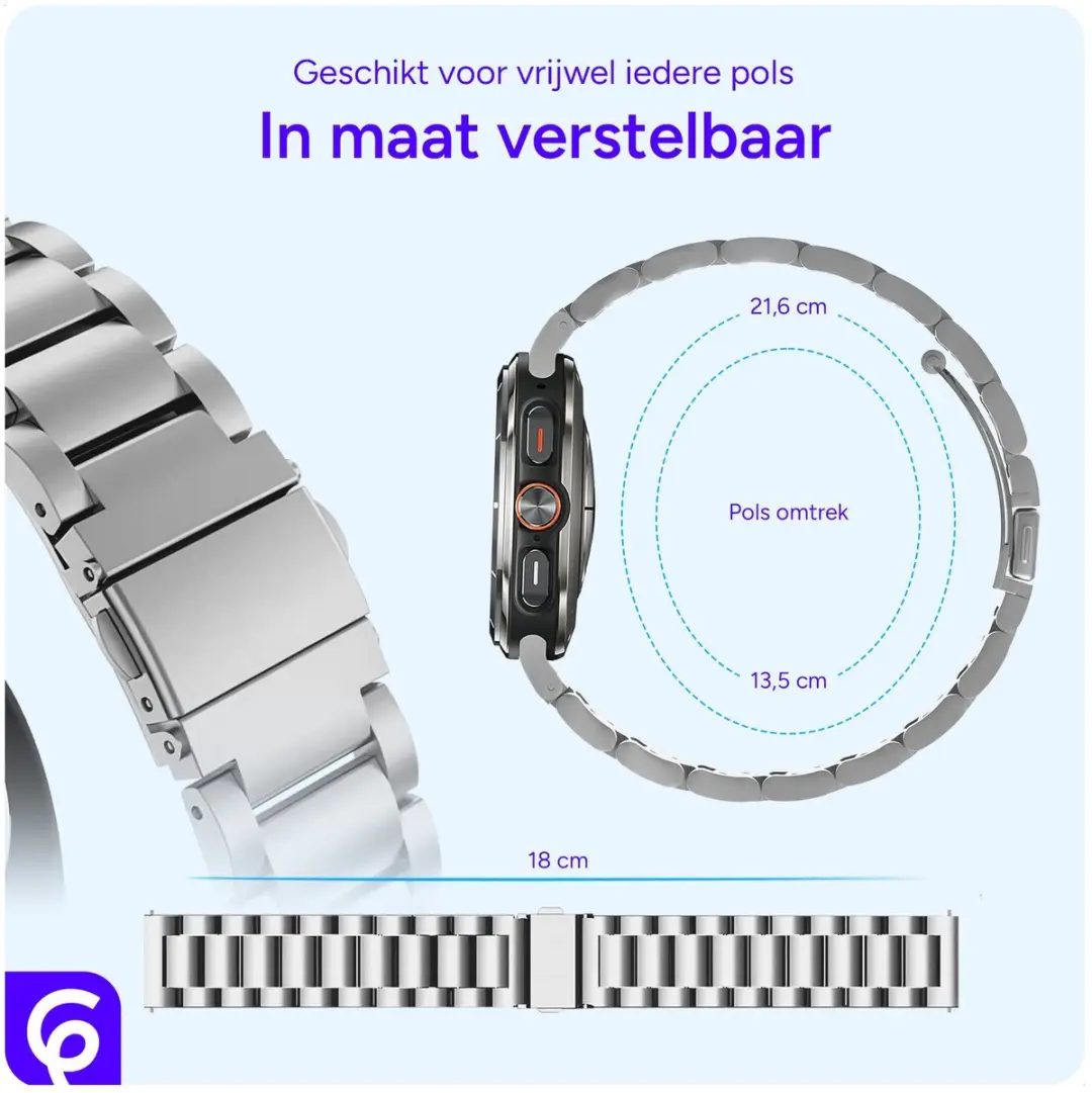 Selected SBG RVS Schakelbandje Samsung Galaxy Watch Ultra - Zilver