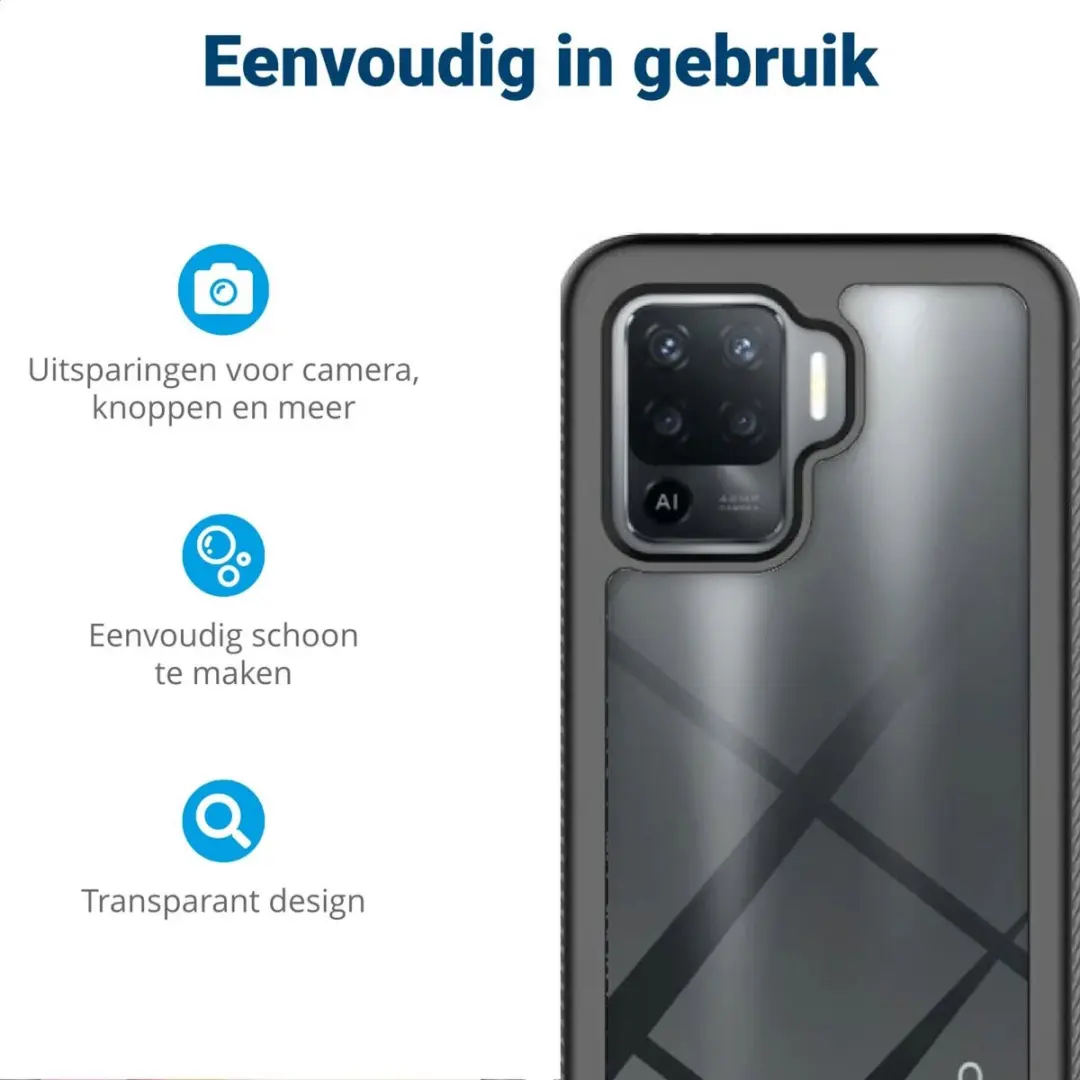 Oppo Reno5 Lite Hoesje - Full Protect - Zwart