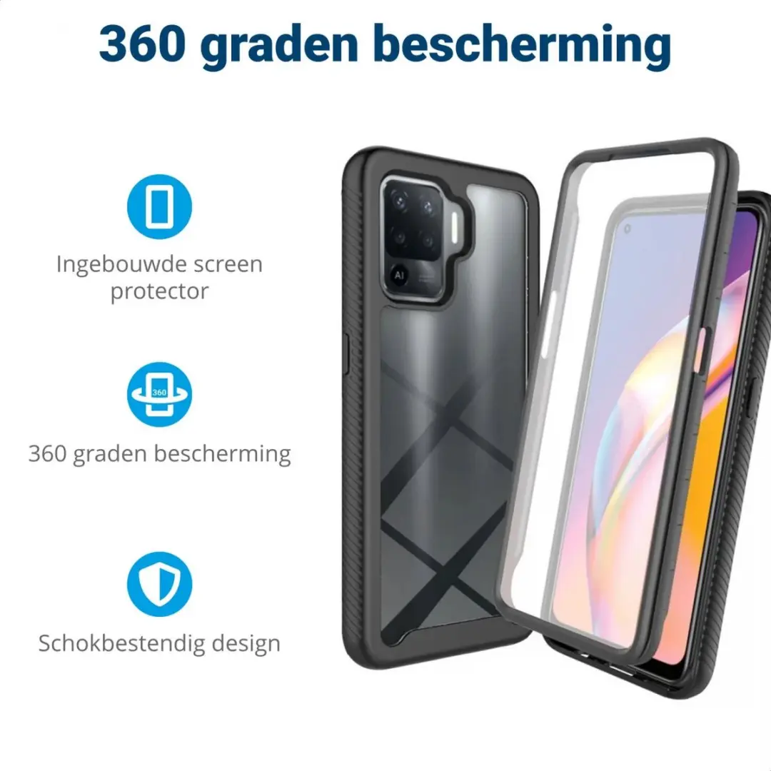 Oppo Reno5 Lite Hoesje - Full Protect - Zwart