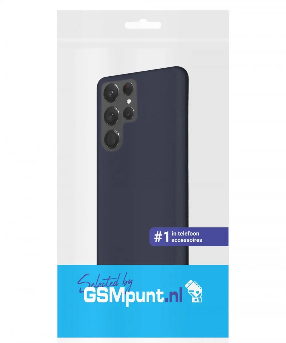 Selected Siliconen Hoesje Samsung Galaxy S22 Ultra - Blauw