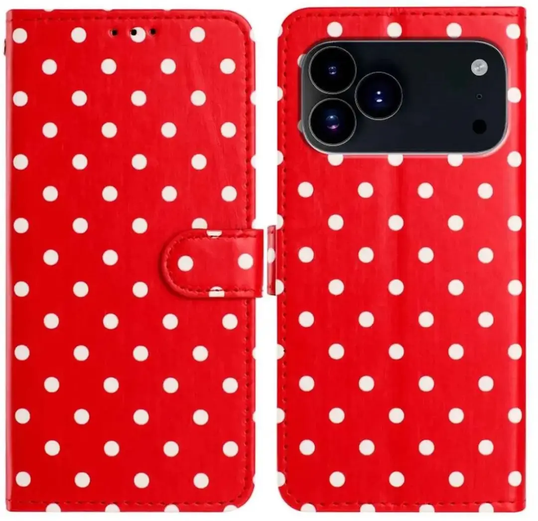 Selected iPhone 17 Pro Max Polka Dot Wallet Book Case