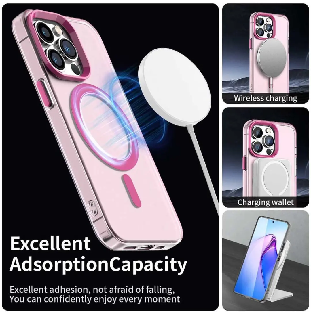 Selected MagSafe Backcover iPhone 13 Pro - Roze & Transparant