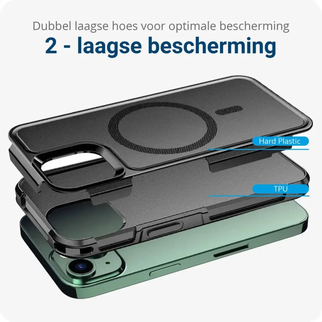 Selected by GSMpunt Apple iPhone 14 Hoesje MagSafe - Dual-Layer Zwart