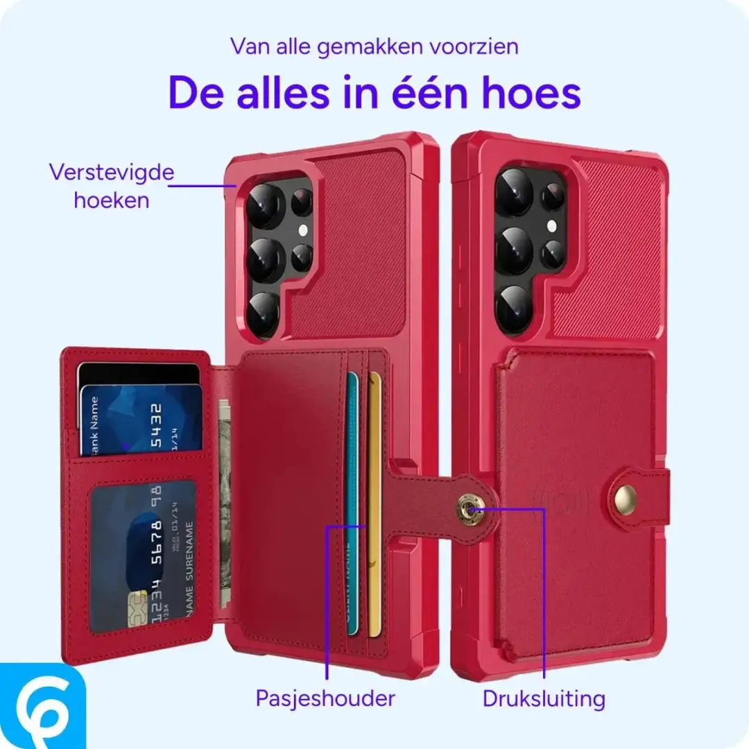 Selected Portemonnee Hoesje Samsung Galaxy S25 Ultra - 4 Pasjes - Rood - afbeelding 6 van 6