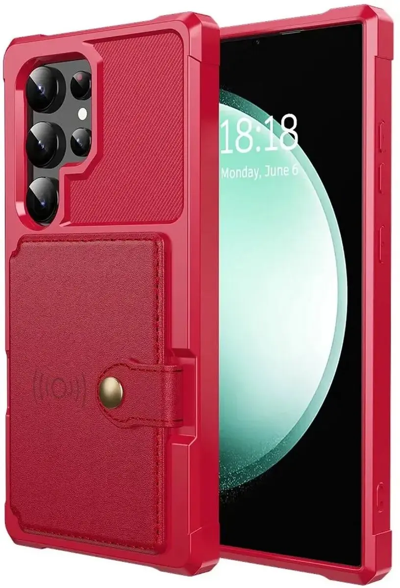 Selected Portemonnee Hoesje Samsung Galaxy S25 Ultra - 4 Pasjes - Rood