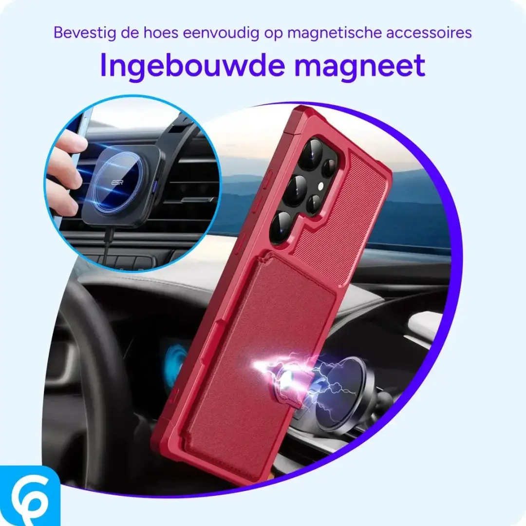 Selected Portemonnee Hoesje Samsung Galaxy S25 Ultra - 4 Pasjes - Rood