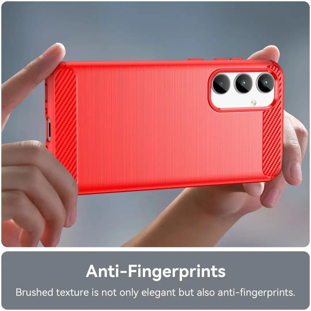 Selected Geborsteld TPU Hoesje Samsung Galaxy A35 - Rood - afbeelding 6 van 6