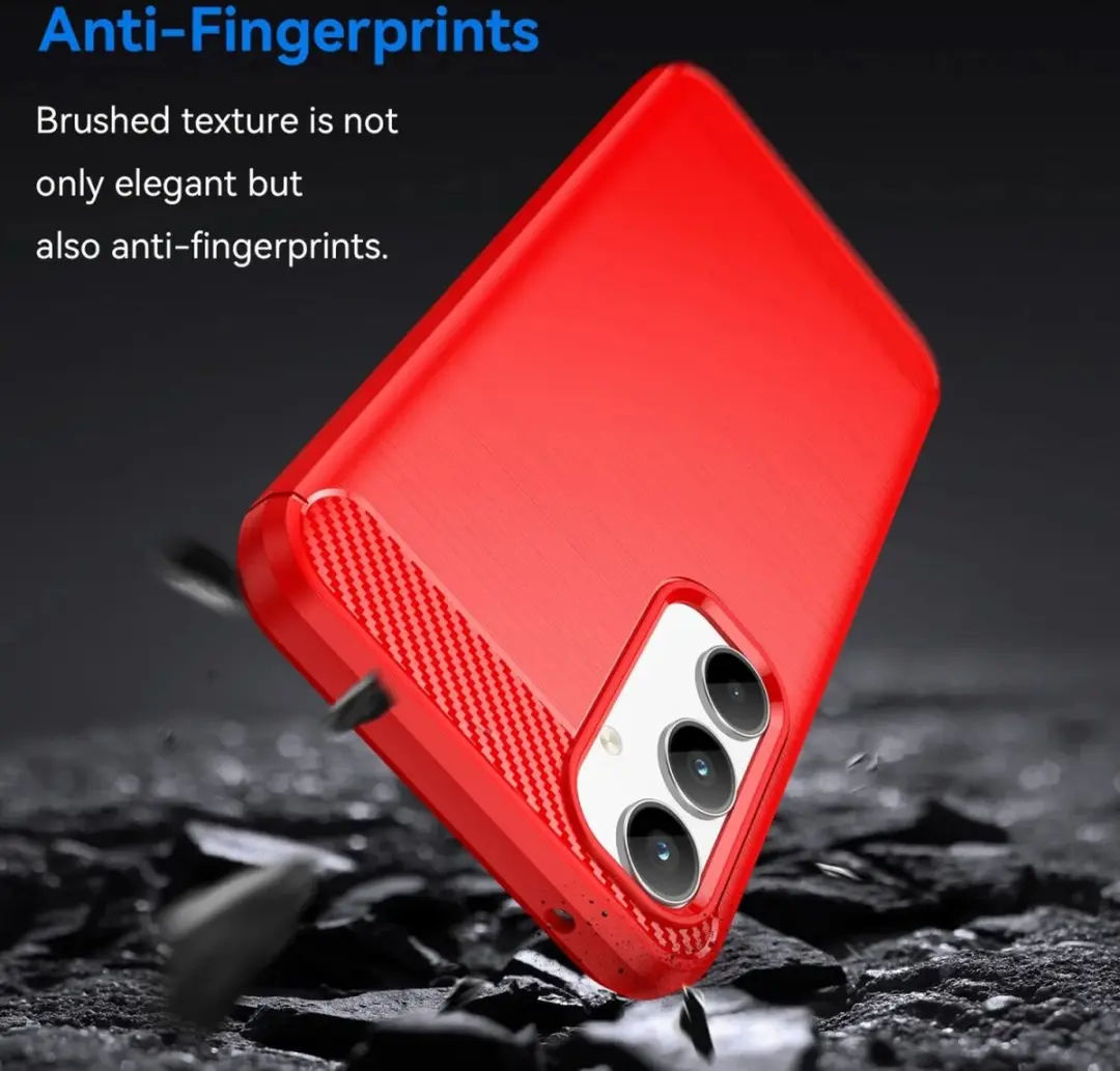 Selected Geborsteld TPU Hoesje Samsung Galaxy A35 - Rood