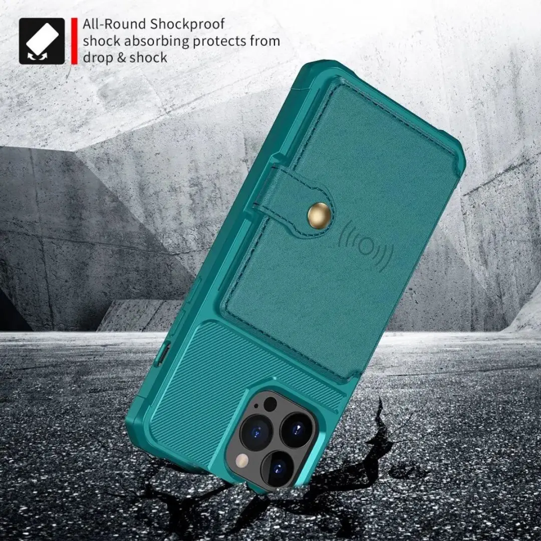 Selected Portemonnee Hoesje iPhone 13 Pro Groen - 4 Pasjes