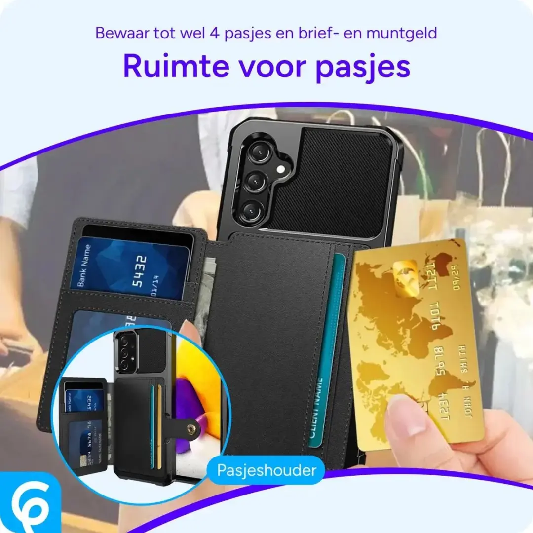 Selected Portemonnee Hoesje Samsung Galaxy A34 - 4 Pasjes - Zwart