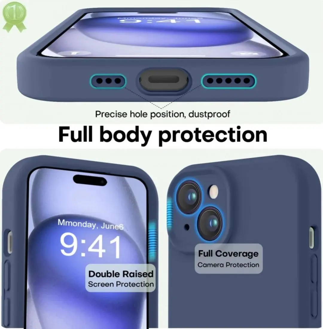 Selected by GSMpunt.nl iPhone 15 Hoesje - Donkerblauw Siliconen