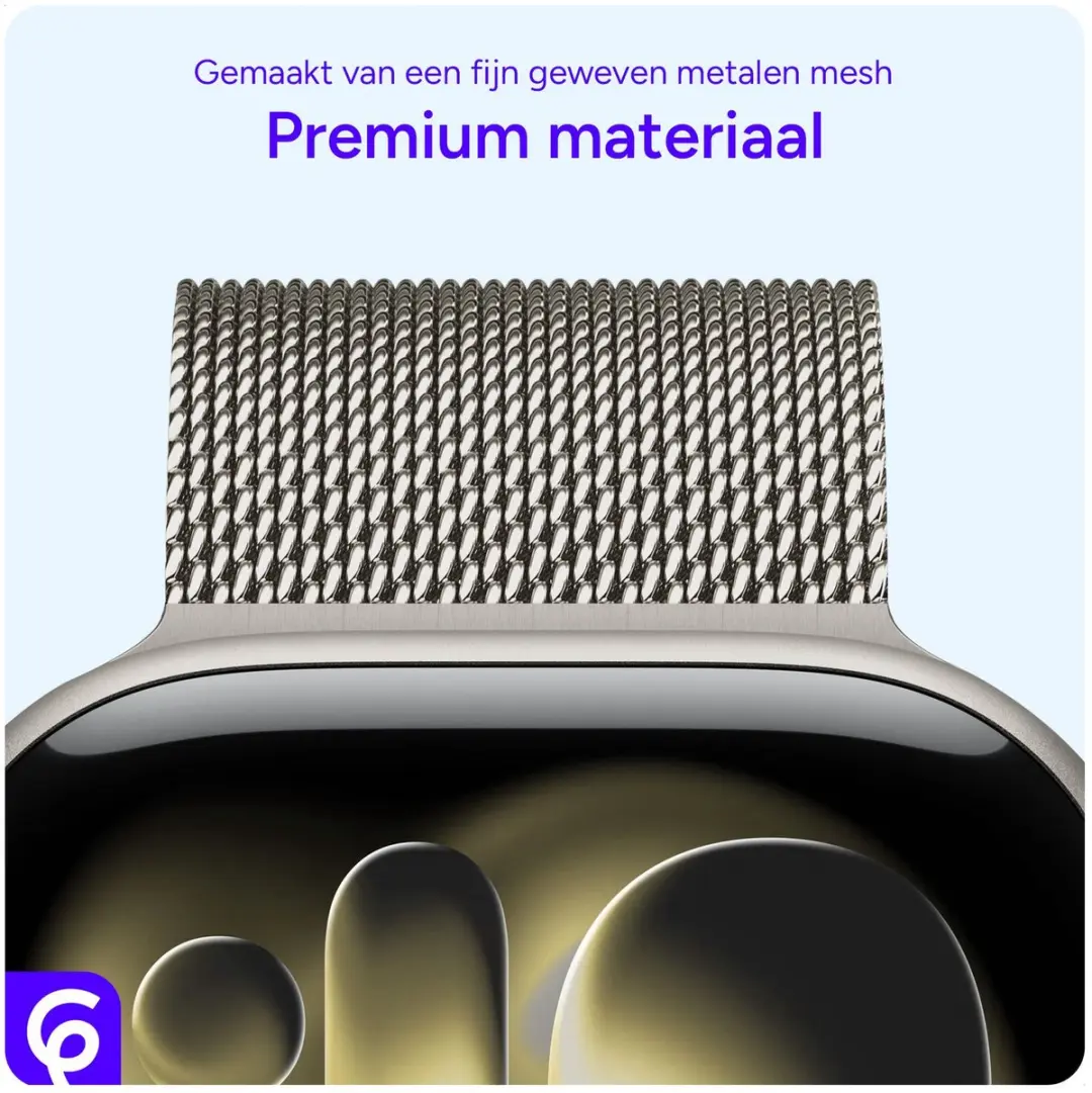 Selected SBG Milanees Horlogebandje Apple Watch - 38-42mm - Roestvrij Staal - Sterrenlicht